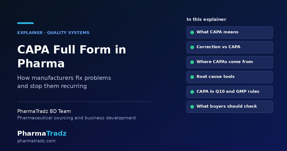 CAPA Full Form in Pharma: Corrective and Preventive Action Explained