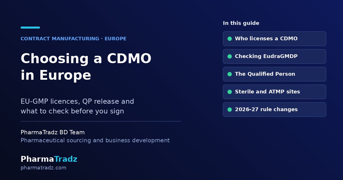 How to Choose a CDMO in Europe: EU-GMP Licences, QP Release and What to Check (2026)