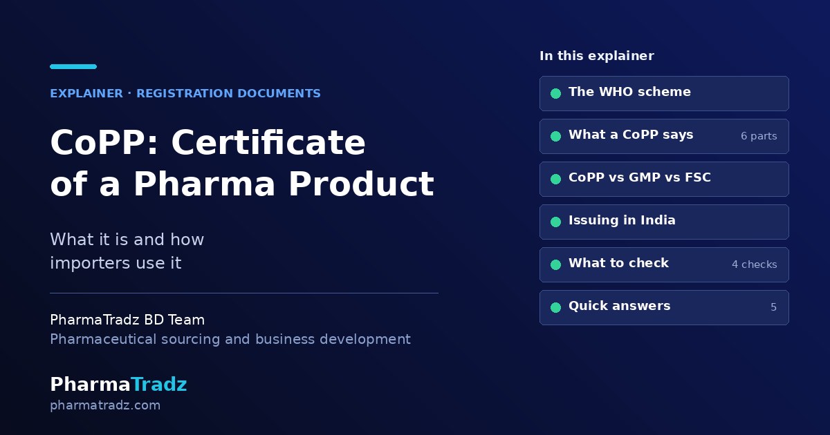 CoPP (Certificate of a Pharmaceutical Product): What It Is and How Importers Use It