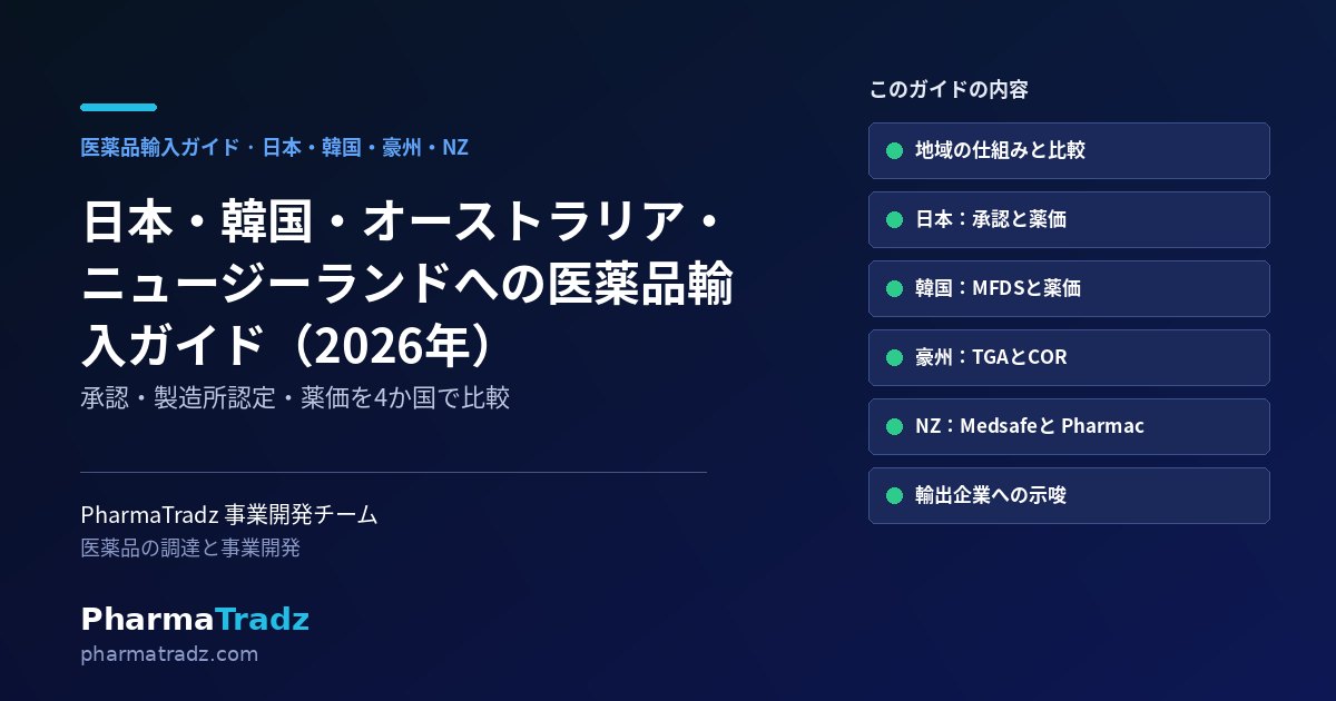 日本・韓国・オーストラリア・ニュージーランドへの医薬品輸入ガイド（2026年）