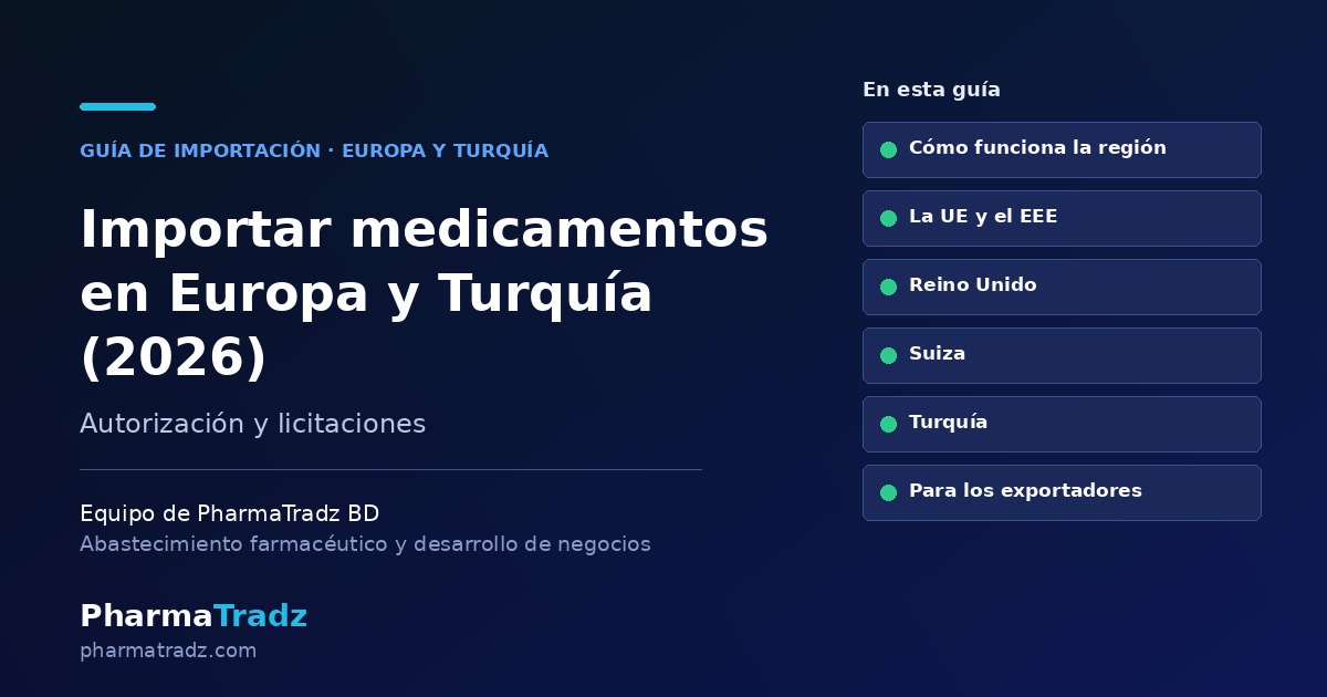 Importar medicamentos en Europa y Turquía: guía país por país (2026)