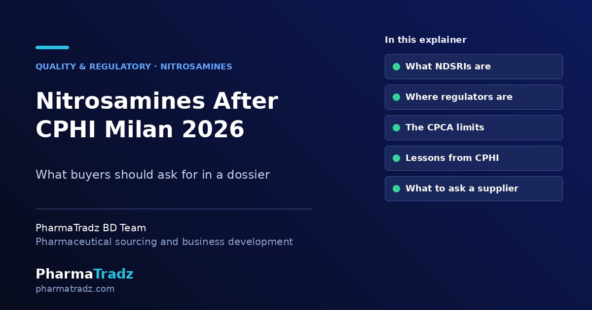 Nitrosamines After CPHI Milan 2026: What Buyers Should Ask For in a Dossier
