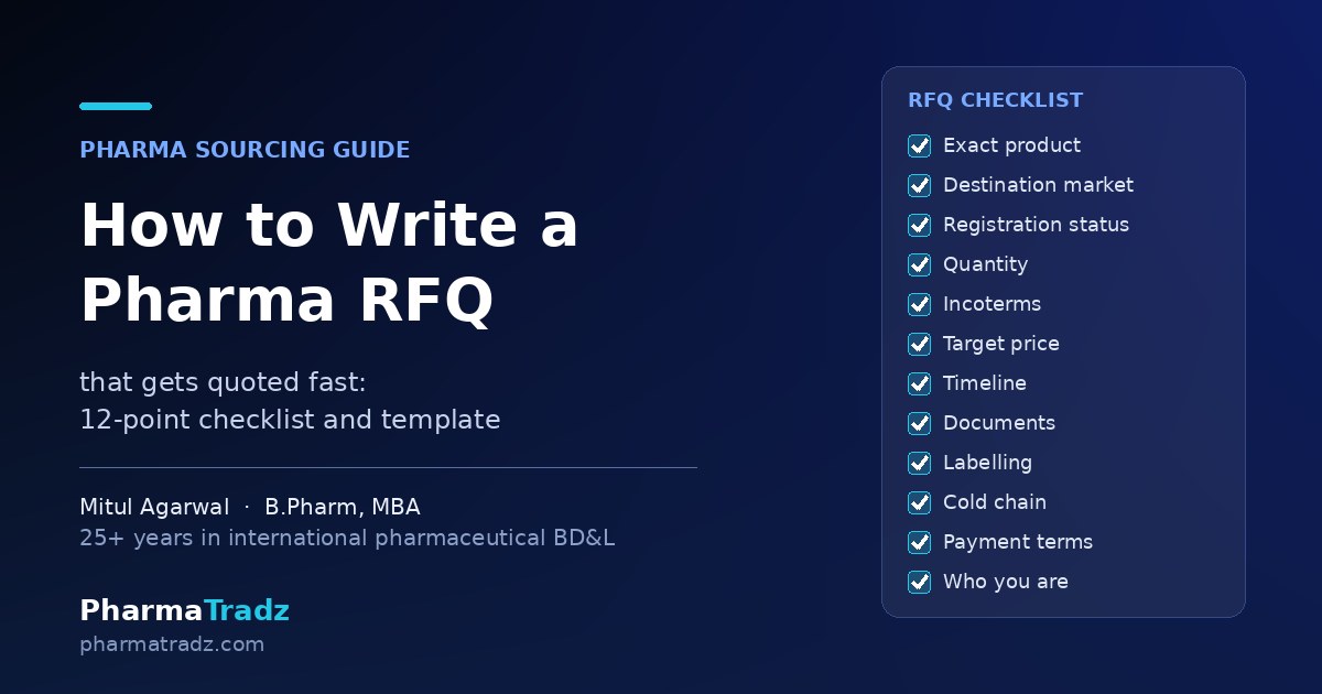 How to Write a Pharmaceutical RFQ That Gets Quoted Fast: Checklist and Template