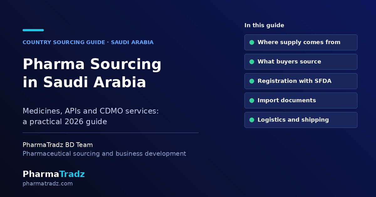 How Companies in Saudi Arabia Can Source Pharma Products & CDMO Services (2026 Guide)