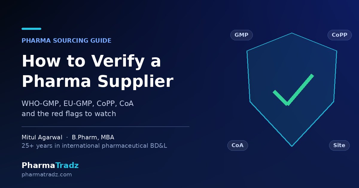 How to Verify a Pharmaceutical Supplier: WHO-GMP, EU-GMP, CoPP, CoA and Red Flags