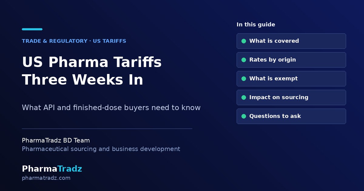 US Pharma Tariffs Three Weeks In: What API and Finished-Dose Buyers Need to Know