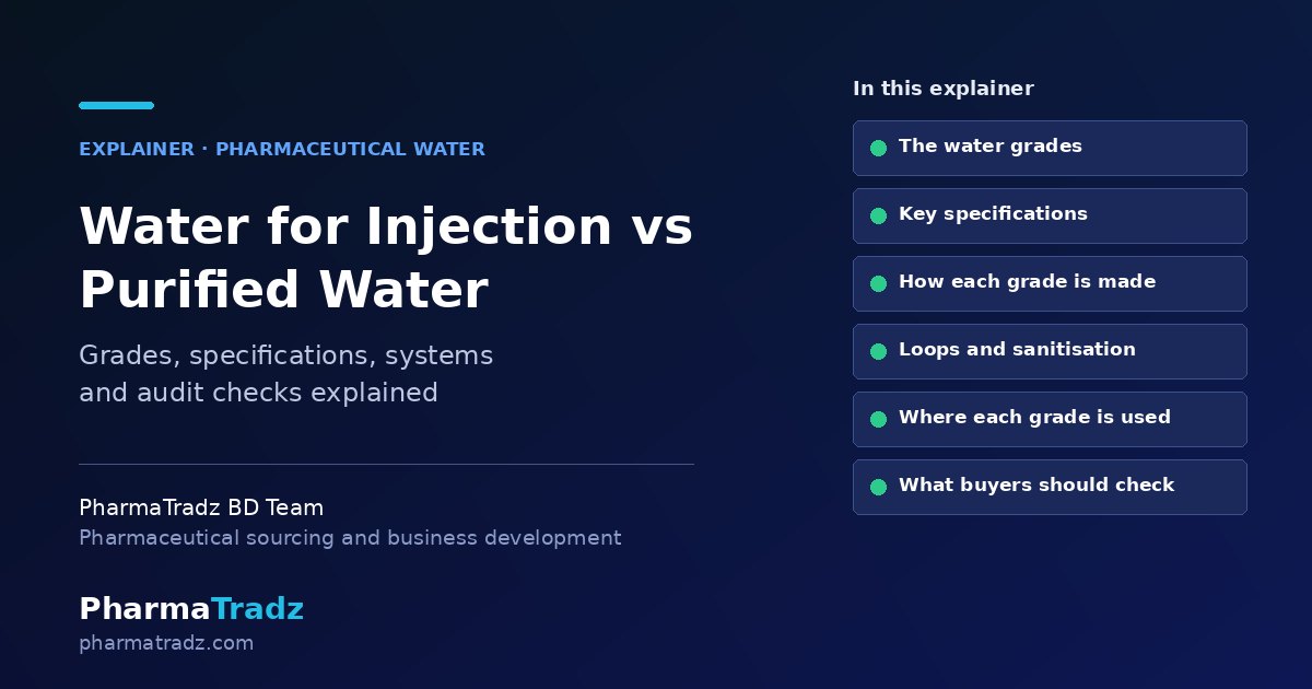 Water for Injection vs Purified Water: Grades, Specifications and What Buyers Should Check