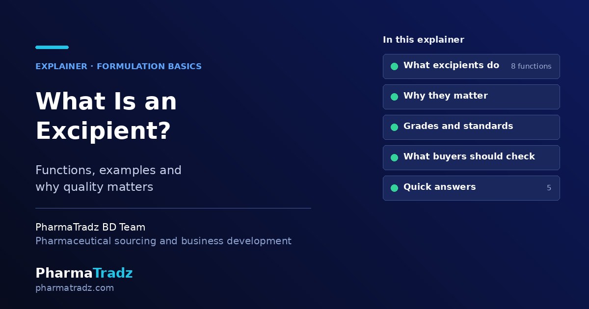 What Is an Excipient? Functions, Examples and Why Quality Matters
