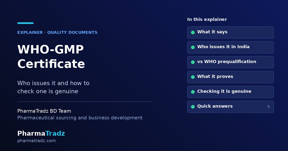 What Is a WHO-GMP Certificate? Who Issues It and How to Check One Is Genuine