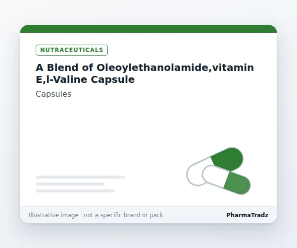 A BLEND OF OLEOYLETHANOLAMIDE,VITAMIN E,L-VALINE CAPSULE Capsules manufacturers & suppliers