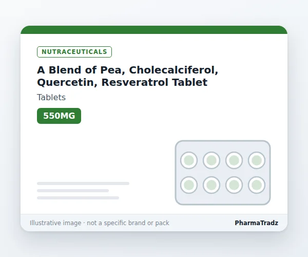 A BLEND OF PEA, CHOLECALCIFEROL, QUERCETIN, RESVERATROL TABLET Tablets manufacturers & suppliers