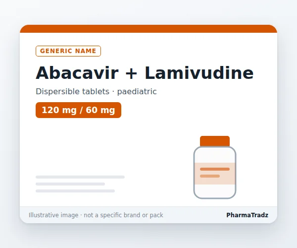 Abacavir + Lamivudine Dispersible Tablets bulk supplier for pharma manufacturers