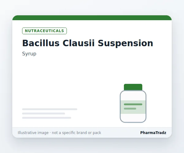 BACILLUS CLAUSII SUSPENSION Syrup manufacturers & suppliers