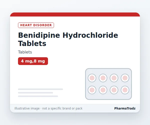 Benidipine Hydrochloride Tablets Tablets manufacturers & suppliers