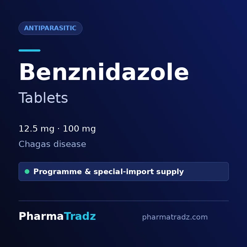 Benznidazole Tablets bulk supplier for pharma manufacturers