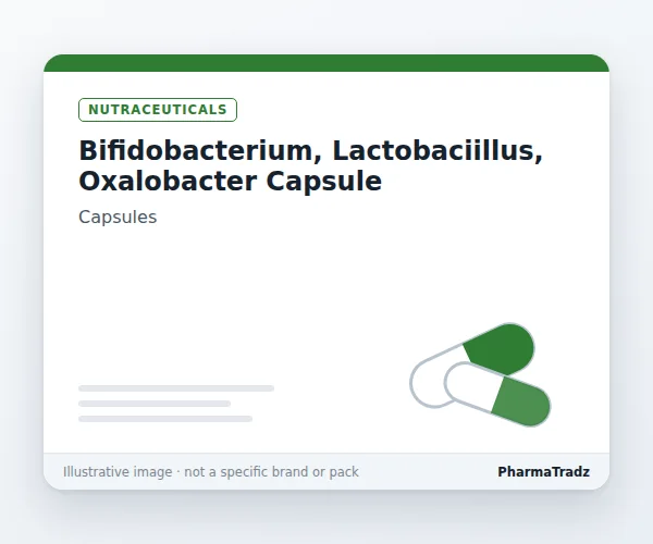 BIFIDOBACTERIUM, LACTOBACIILLUS, OXALOBACTER  CAPSULE Capsules manufacturers & suppliers
