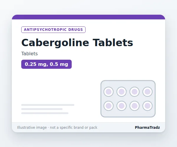 Cabergoline Tablets bulk supplier for pharma manufacturers