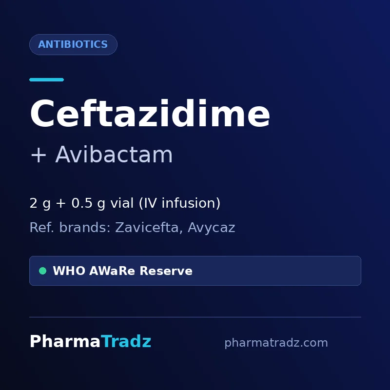 Ceftazidime + Avibactam for Injection Powder for concentrate vial (IV infusion) manufacturers & suppliers