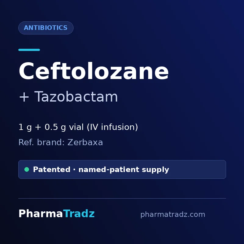 Ceftolozane + Tazobactam for Injection Powder for concentrate vial (IV infusion) manufacturers & suppliers