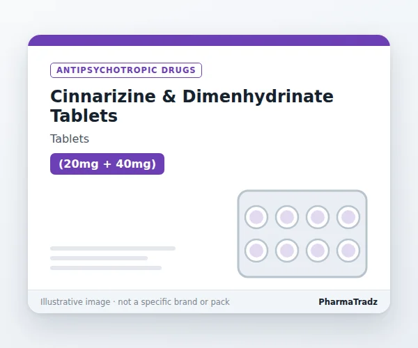 Cinnarizine & Dimenhydrinate Tablets Tablets manufacturers & suppliers