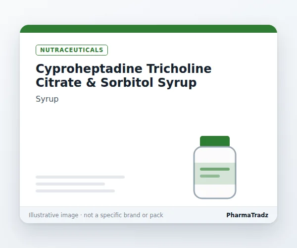 Cyproheptadine Tricholine Citrate & Sorbitol Syrup Syrup manufacturers & suppliers