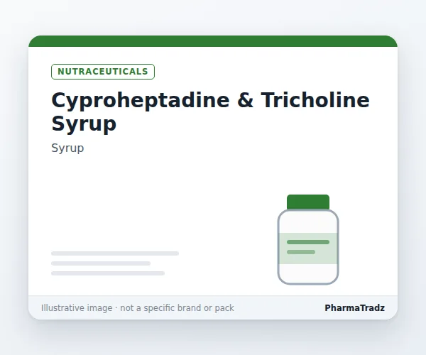 Cyproheptadine & Tricholine Syrup Syrup manufacturers & suppliers