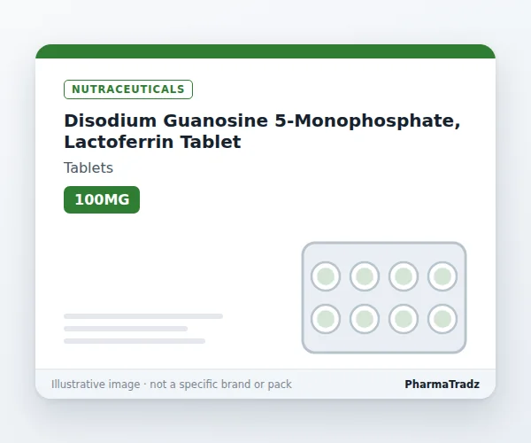 DISODIUM GUANOSINE 5-MONOPHOSPHATE, LACTOFERRIN TABLET bulk supplier for pharma manufacturers
