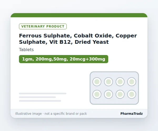 Ferrous Sulphate, Cobalt Oxide, Copper Sulphate, Vit B12, Dried Yeast Tablets manufacturers & suppliers