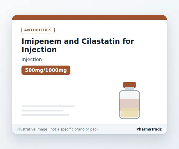 Imipenem and Cilastatin for Injection injection manufacturers & suppliers