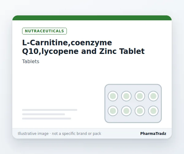 L-CARNITINE,COENZYME Q10,LYCOPENE AND ZINC TABLET Tablets manufacturers & suppliers