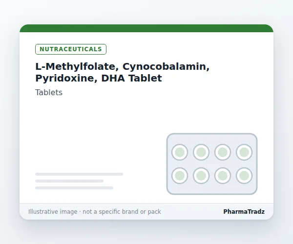 L-Methylfolate, Cynocobalamin, Pyridoxine, DHA Tablet Tablets manufacturers & suppliers