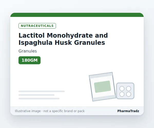 LACTITOL MONOHYDRATE AND ISPAGHULA HUSK GRANULES bulk supplier for pharma manufacturers