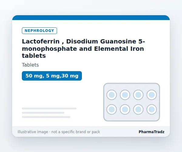 Lactoferrin , Disodium Guanosine 5-monophosphate and Elemental Iron tablets tablets manufacturers & suppliers
