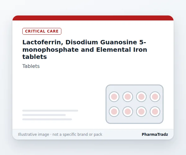 Lactoferrin, Disodium Guanosine 5-monophosphate and Elemental Iron tablets tablets manufacturers & suppliers