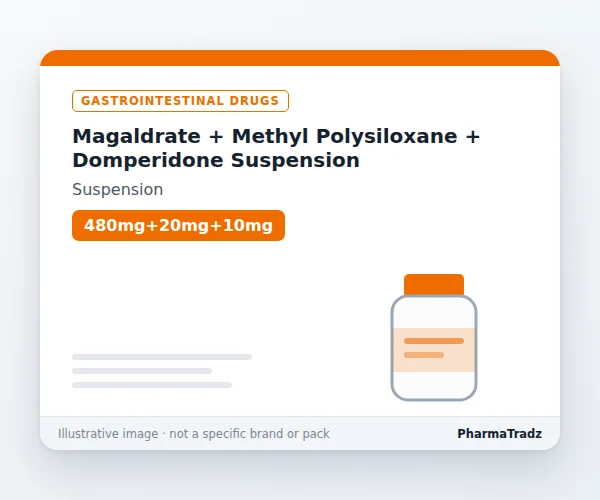 Magaldrate + Methyl Polysiloxane + Domperidone Suspension bulk supplier for pharma manufacturers