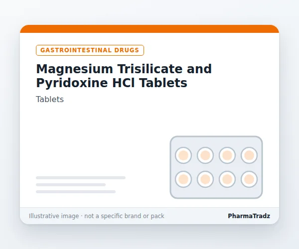 Magnesium Trisilicate and Pyridoxine HCl Tablets Tablets manufacturers & suppliers