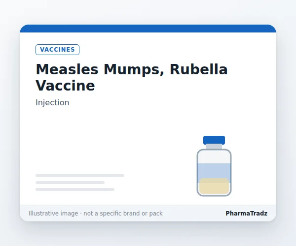 MEASLES MUMPS, RUBELLA VACCINE Injection manufacturers & suppliers