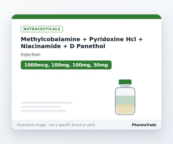 Methylcobalamine + Pyridoxine Hcl + Niacinamide + D Panethol Injection manufacturers & suppliers
