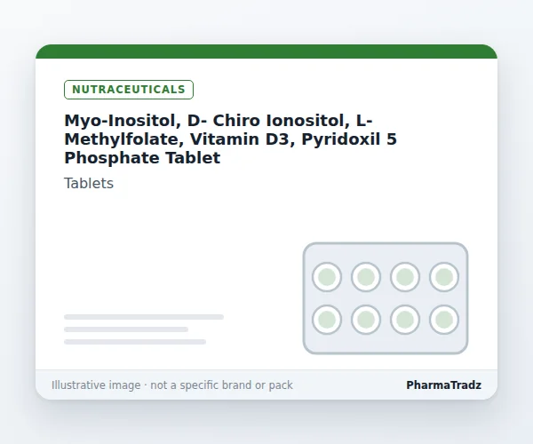 Myo-Inositol, D- Chiro Ionositol, L-Methylfolate, Vitamin D3, Pyridoxil 5 Phosphate Tablet Tablets manufacturers & suppliers