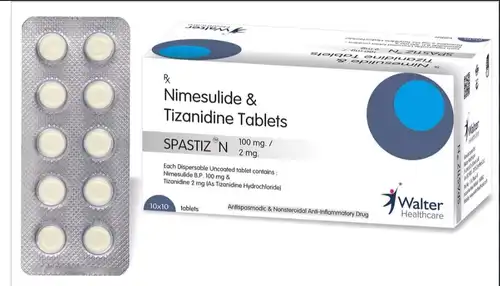 Nimesulide + Tizanidine Tablet manufacturers & suppliers Nimesulide + Tizanidine Tablet bulk supplier for pharma manufacturers