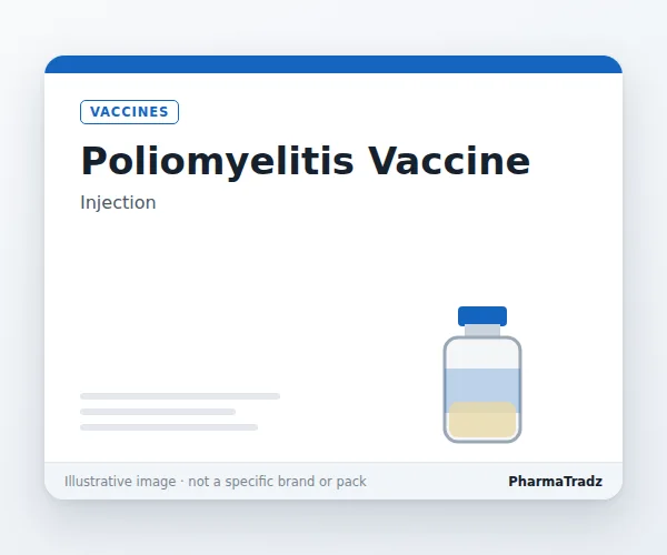 POLIOMYELITIS VACCINE Injection manufacturers & suppliers