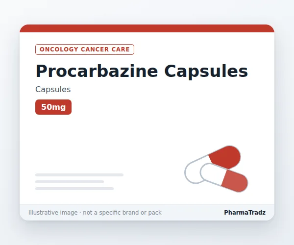 Procarbazine Capsules bulk supplier for pharma manufacturers