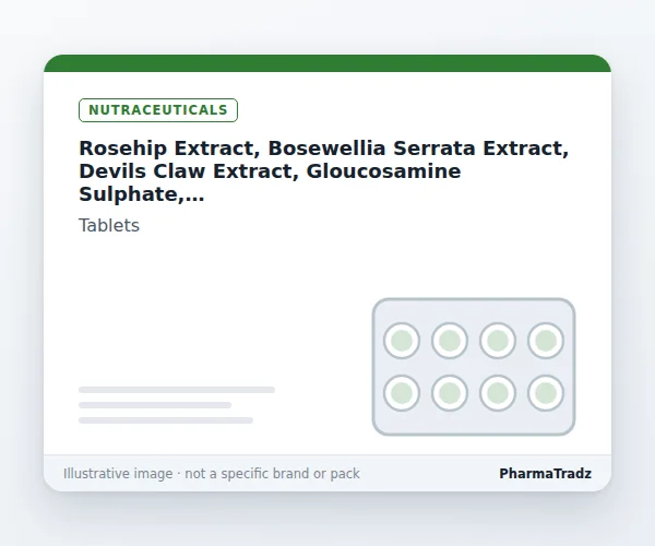 Rosehip Extract, Bosewellia Serrata Extract, Devils Claw Extract,  Gloucosamine Sulphate, Methyl Sulphonyl Methane Tablet Tablets manufacturers & suppliers