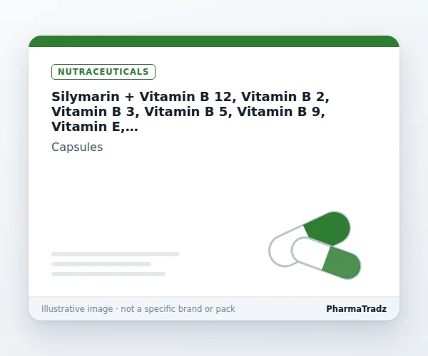 Silymarin + Vitamin B 12, Vitamin B 2, Vitamin B 3, Vitamin B 5, Vitamin B 9, Vitamin E, Zinc Capsule Capsules manufacturers & suppliers