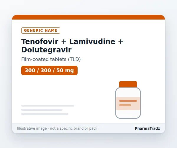 Tenofovir + Lamivudine + Dolutegravir Tablets Film-coated tablets manufacturers & suppliers