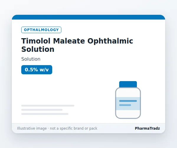 Timolol Maleate Ophthalmic Solution bulk supplier for pharma manufacturers
