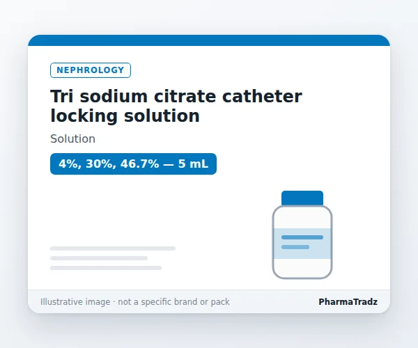 Tri sodium citrate catheter locking solution solution manufacturers & suppliers
