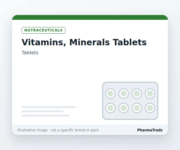 VITAMINS, MINERALS TABLETS Tablets manufacturers & suppliers