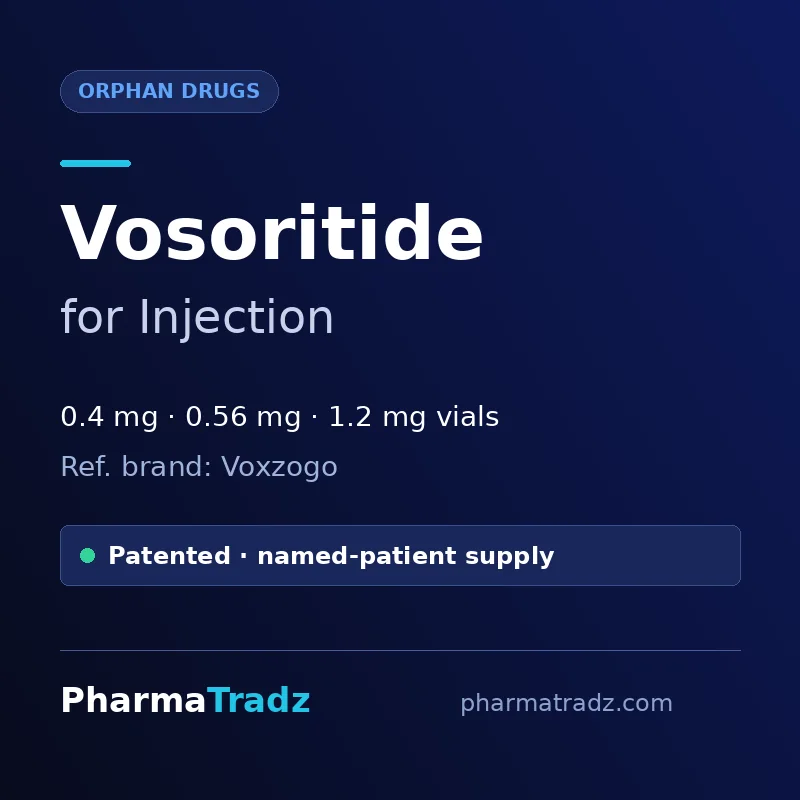 Vosoritide for Injection Lyophilised powder vial (subcutaneous) manufacturers & suppliers