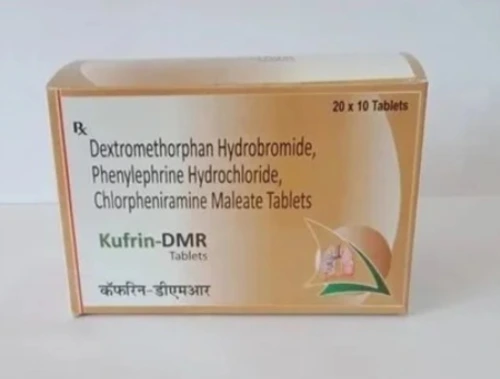 Dextromethorphan Hbr + Bromhexine HCl + Guaiphenesin + Phenylepherine HCl + CPM Tablet manufacturers & suppliers